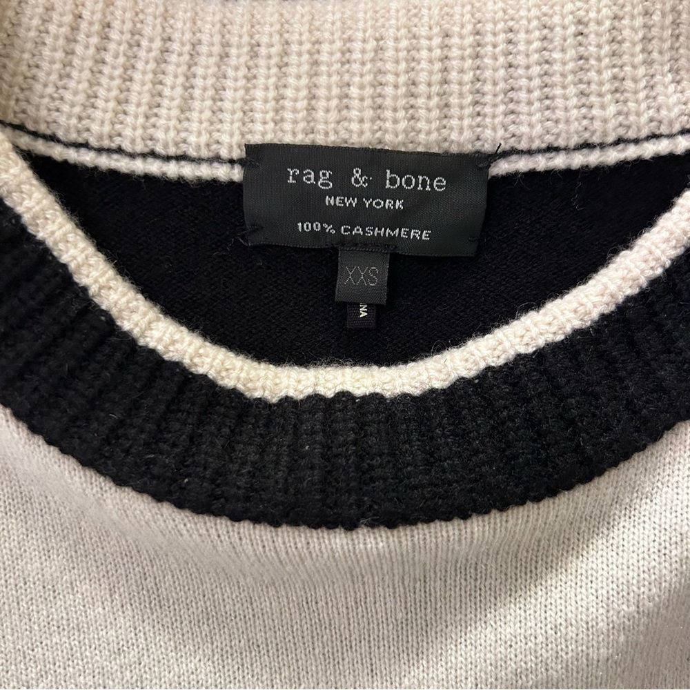 Rag & Bone Masie Striped Crewneck Cashmere Sweater As Seen on Veep Quiet Luxury - Picture 6 of 9
